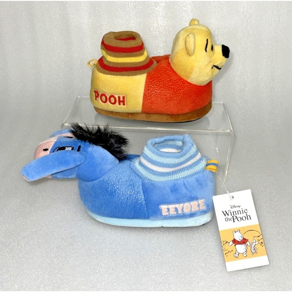 Disney Winnie The Pooh & Eeyore‎ Character Slippers Toddler Size 7/8 NEW